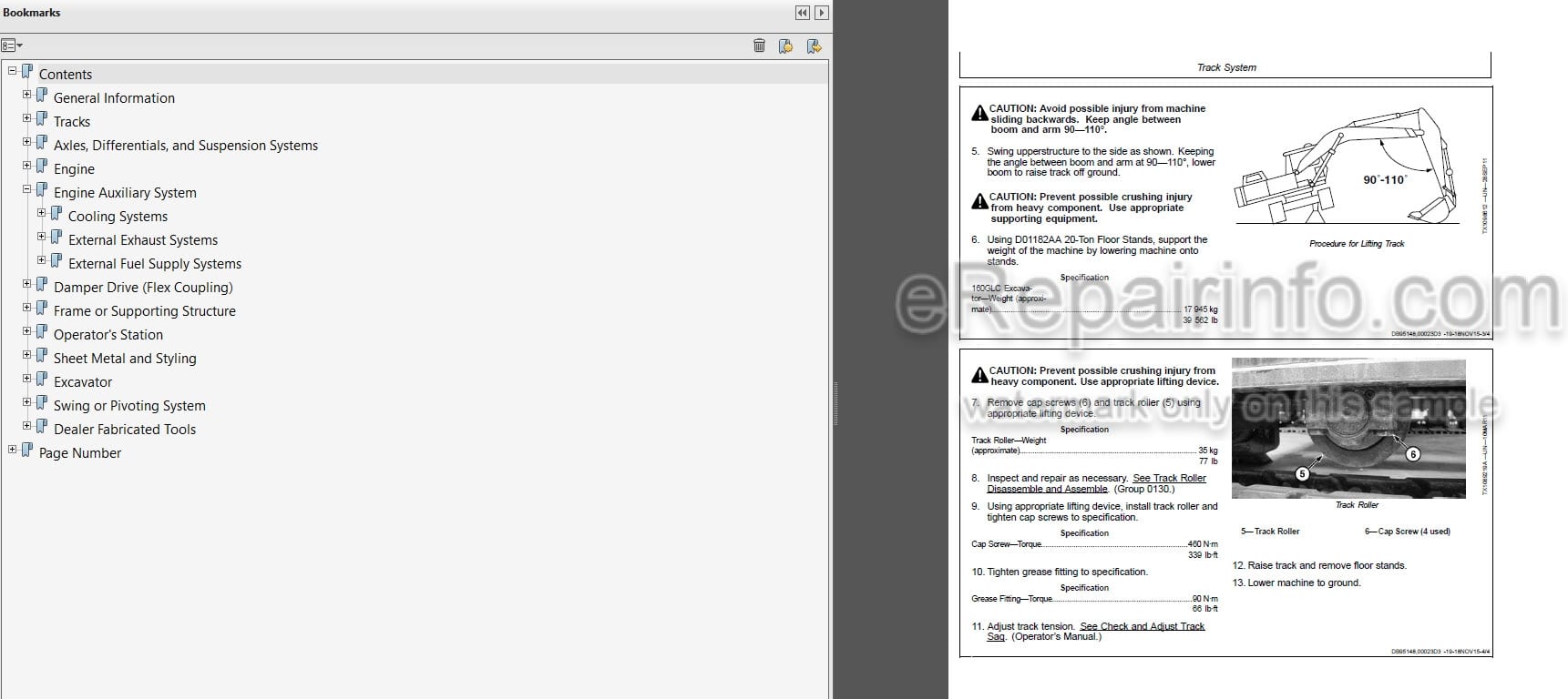 Photo 4 - John Deere 160GLC Repair Technical Manual Excavator TM13349X19