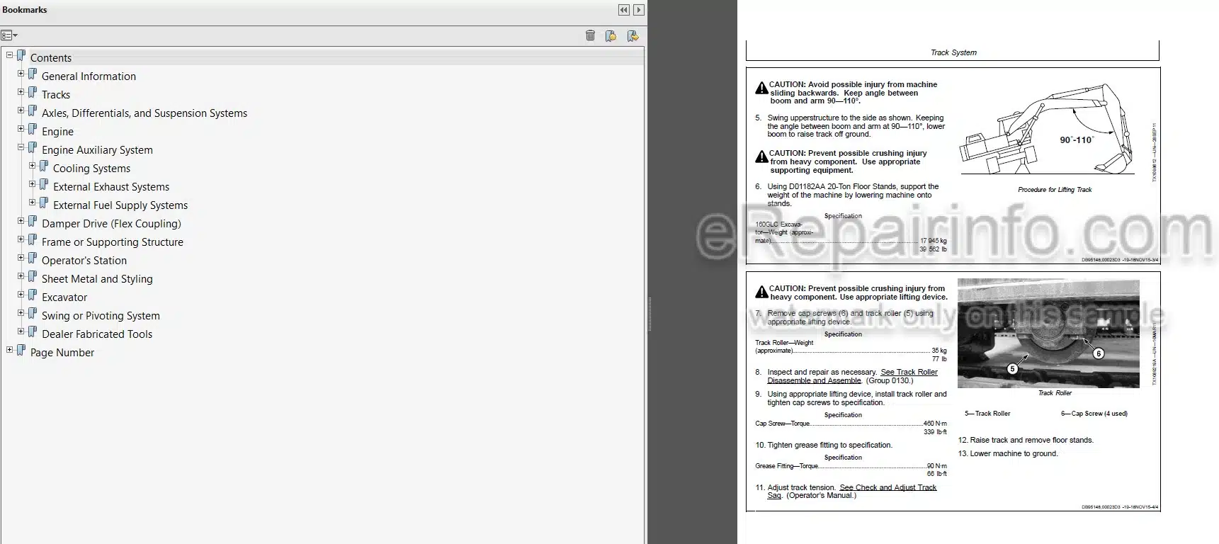 Photo 4 - John Deere 160GLC Repair Technical Manual Excavator TM13349X19