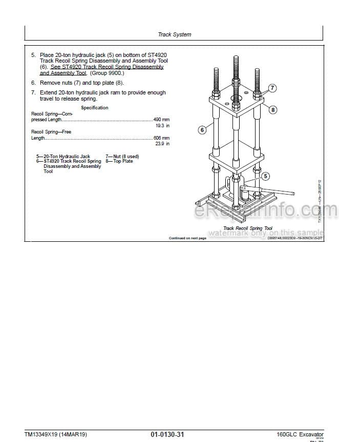 Photo 6 - John Deere 160GLC Repair Technical Manual Excavator TM13349X19