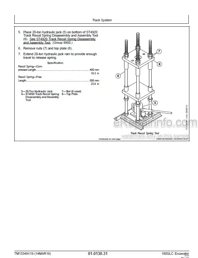 Photo 6 - John Deere 160GLC Repair Technical Manual Excavator TM13349X19