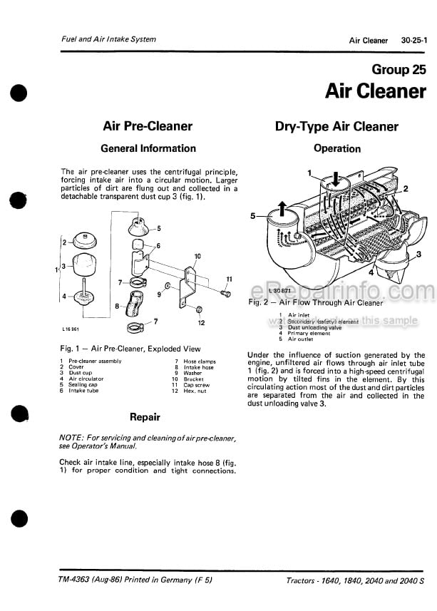Photo 6 - John Deere 1640 1840 2040 2040S Technical Service Repair Manual Tractor TM4363
