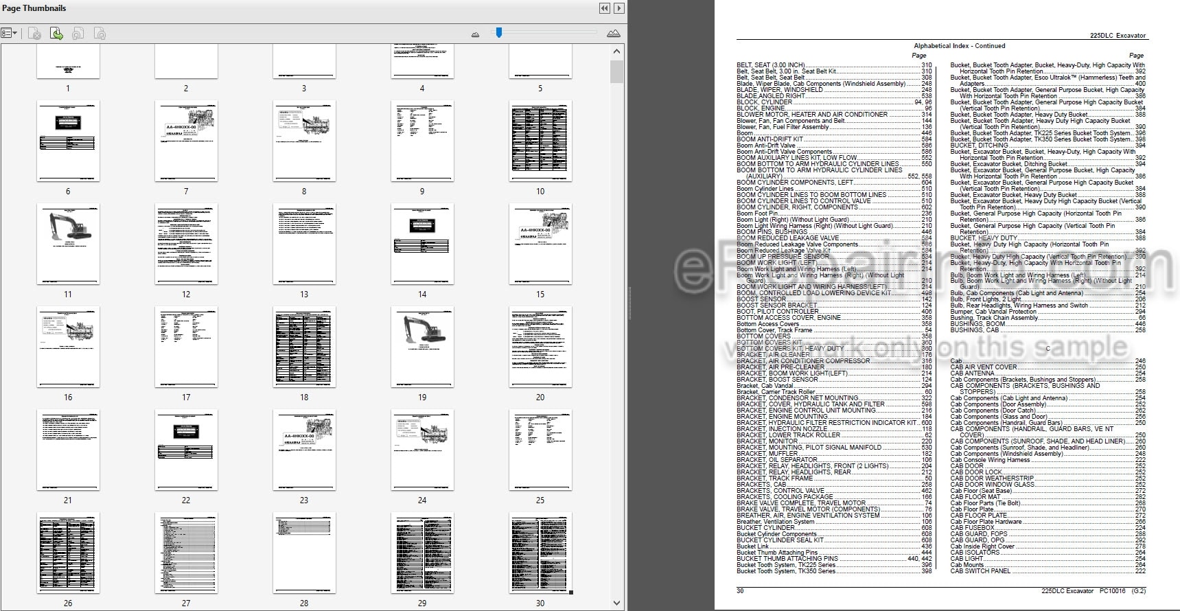 Photo 5 - John Deere 225DLC Parts Catalog Excavator PC10016