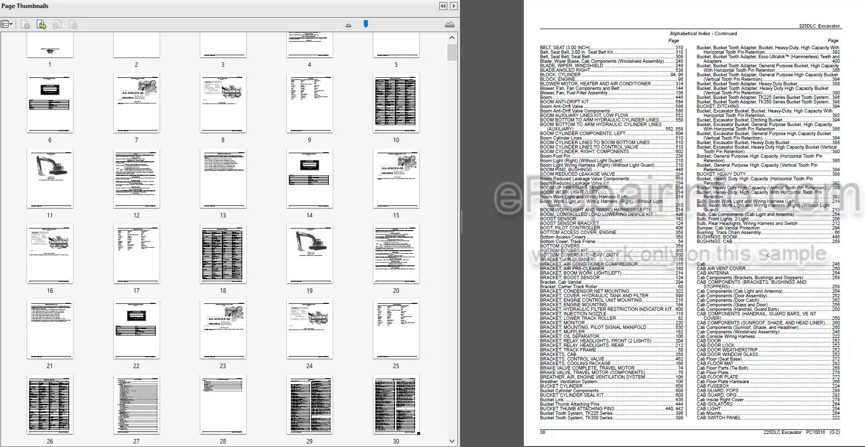 Photo 5 - John Deere 225DLC Parts Catalog Excavator PC10016