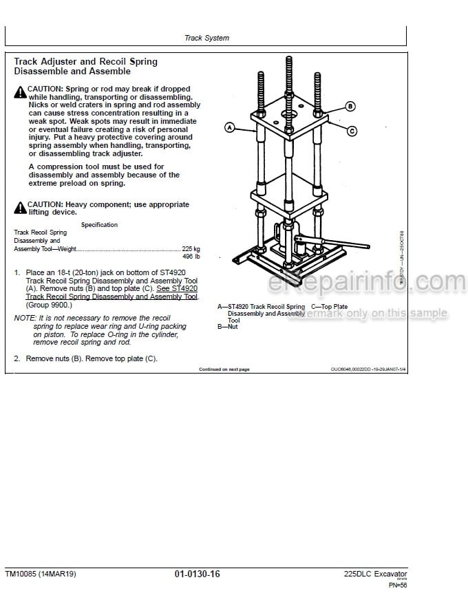 Photo 3 - John Deere 225DLC Repair Technical Manual Excavator TM10085