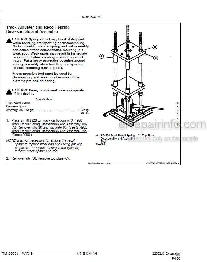 Photo 3 - John Deere 225DLC Repair Technical Manual Excavator TM10085