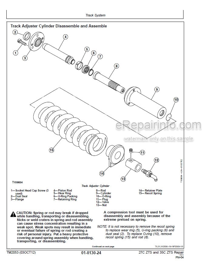 Photo 3 - John Deere 27C ZTS 35C ZTS Repair Technical Manual Excavator TM2053