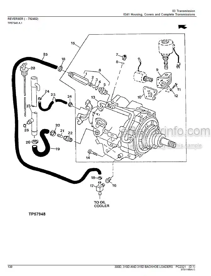 Photo 5 - John Deere 300D 310D 315D Parts Catalog Backhoe Loader PC2321