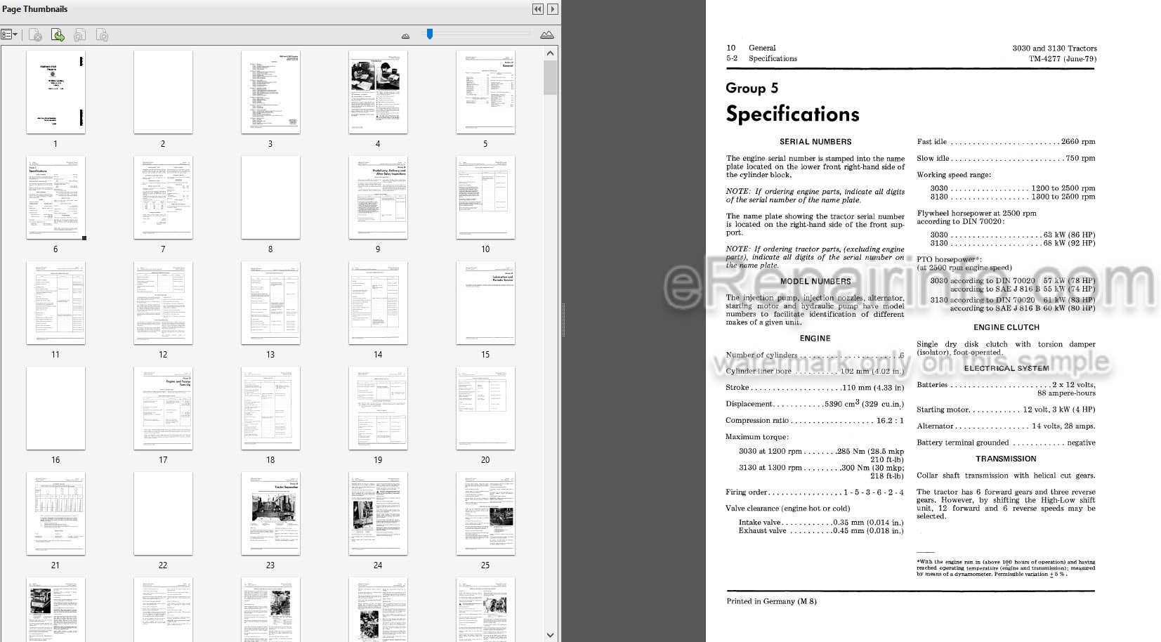 Photo 3 - John Deere 3030 3130 Technical Manual Tractor TM4277