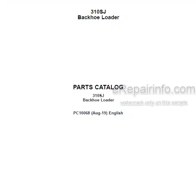Photo 4 - John Deere 310SJ Parts Catalog Backhoe Loader PC10068