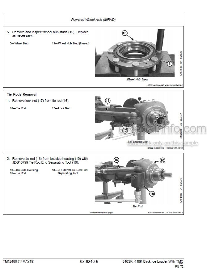 Photo 8 - John Deere 310SJ 410J Repair Technical Manual Backhoe Loader With TMC TM10853