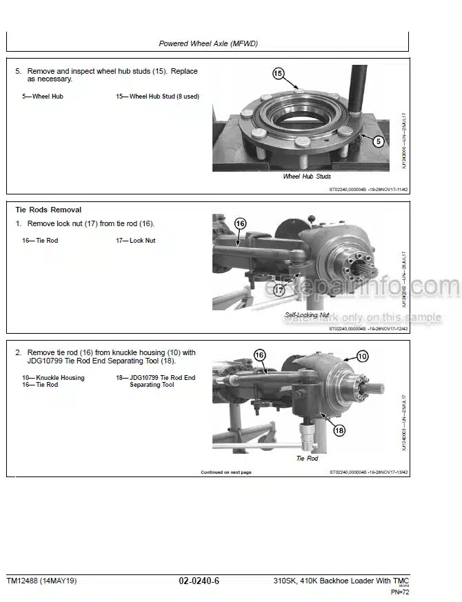 Photo 8 - John Deere 310SK 410K Repair Technical Manual Backhoe Loader With TMC TM12488