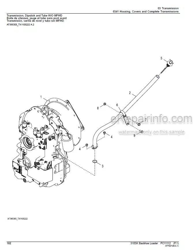 Photo 2 - John Deere 310SK Parts Catalog Backhoe Loader PC11112