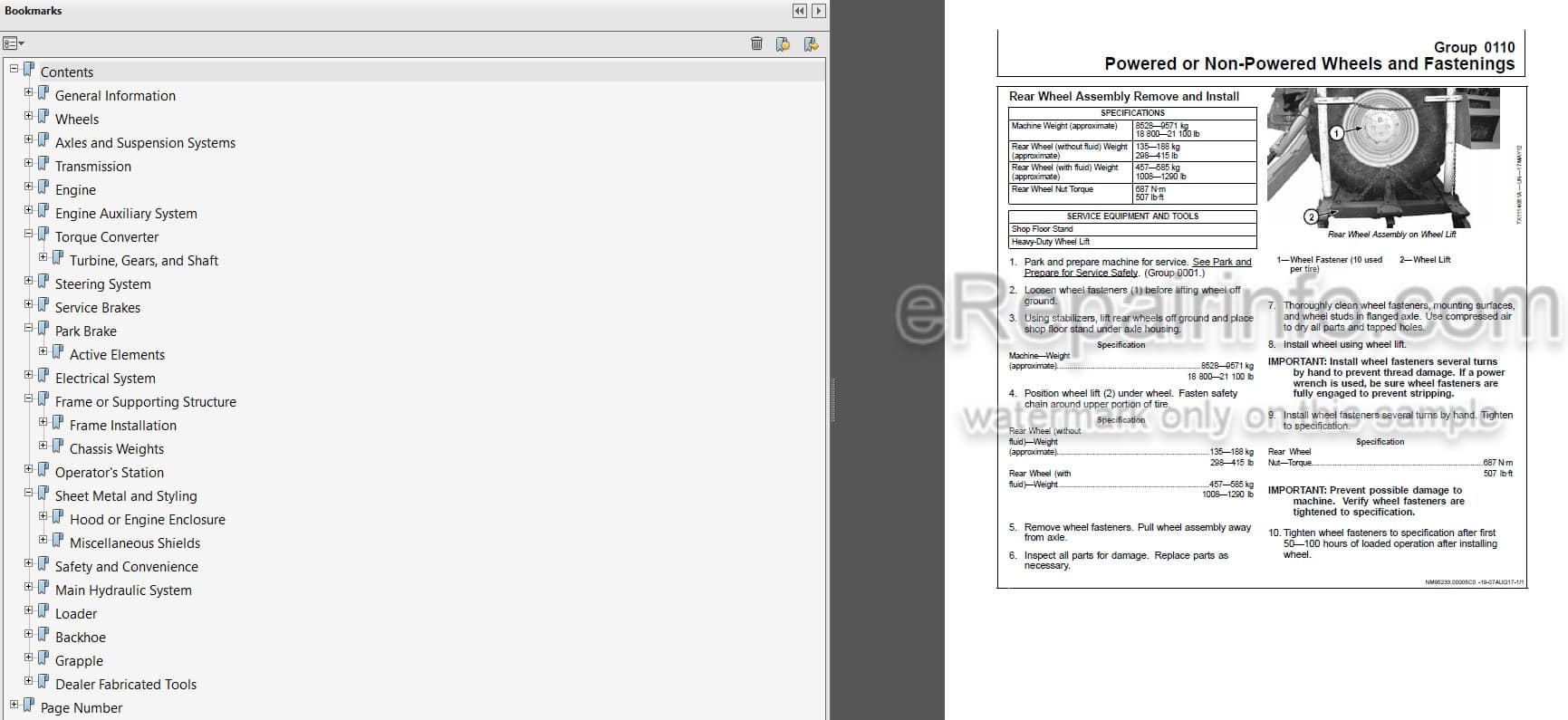 Photo 6 - John Deere 310SL HL 410L Repair Technical Manual Backhoe Loader TM13300X19