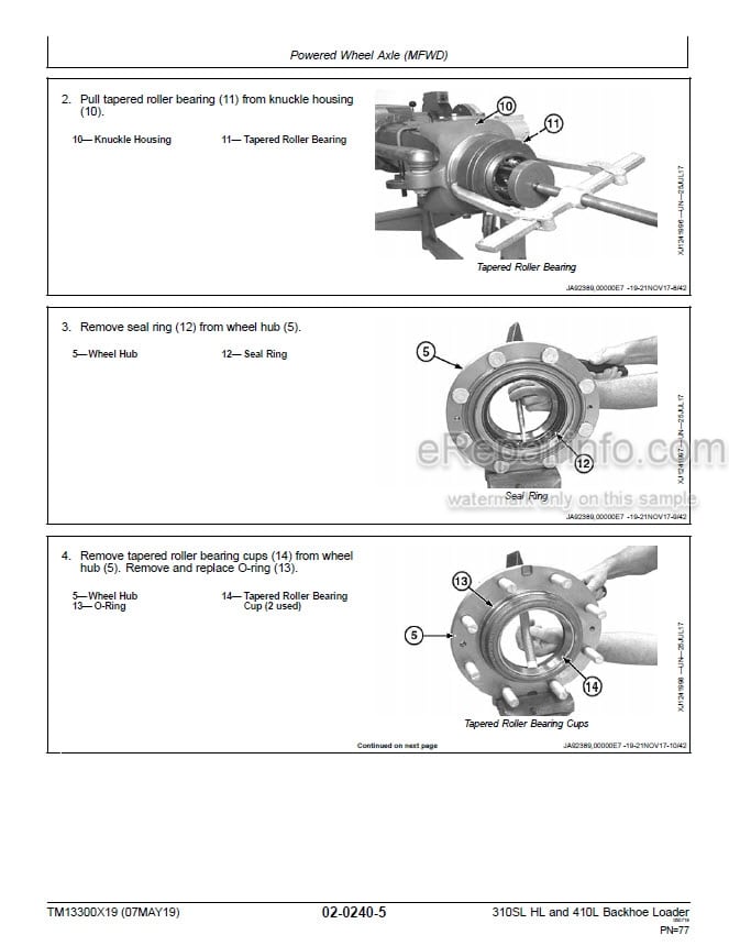 Photo 5 - John Deere 310SL HL 410L Repair Technical Manual Backhoe Loader TM13300X19