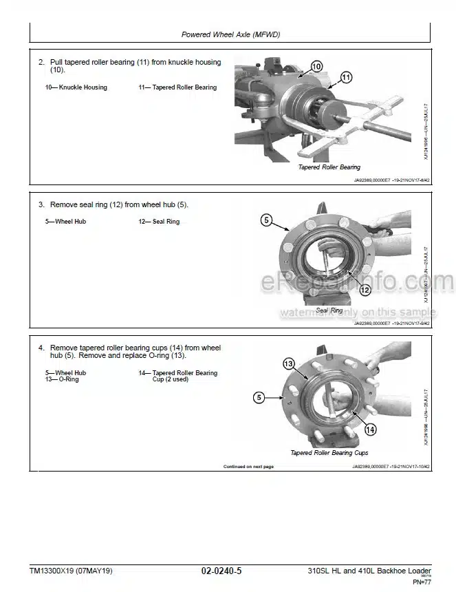 Photo 5 - John Deere 310SL HL 410L Repair Technical Manual Backhoe Loader TM13300X19