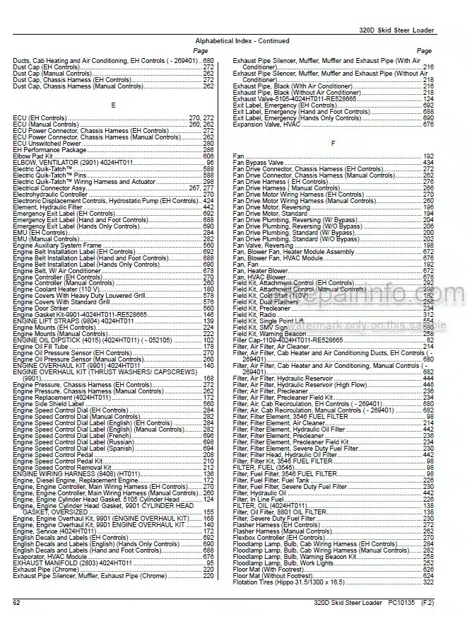 Photo 3 - John Deere 320D Parts Catalog Skid Steer Loader PC10135