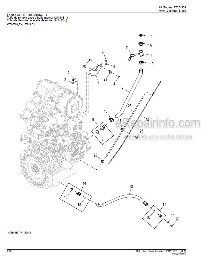 Photo 1 - John Deere 322E Parts Catalog Skid Steer Loader PC11187