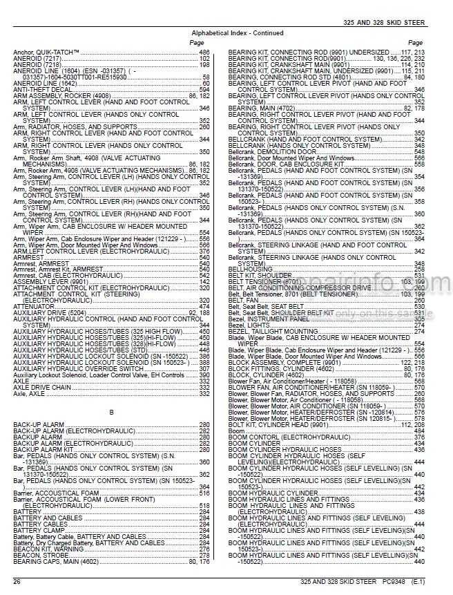 Photo 6 - John Deere 325 328 Parts Catalog Skid Steer Loader PC9348