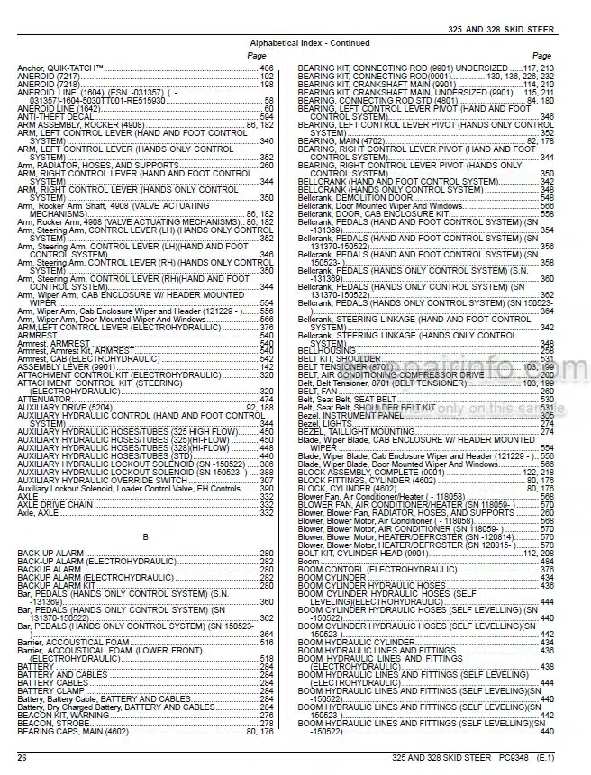Photo 6 - John Deere 325 328 Parts Catalog Skid Steer Loader PC9348