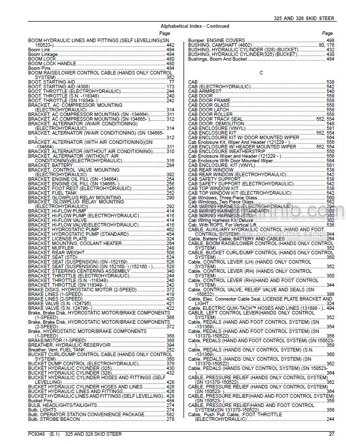 Photo 7 - John Deere 325 328 Parts Catalog Skid Steer Loader PC9348