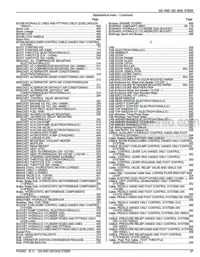 Photo 7 - John Deere 325 328 Parts Catalog Skid Steer Loader PC9348