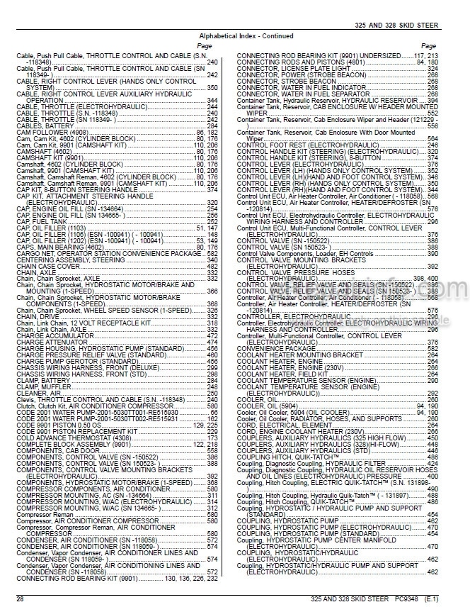 Photo 8 - John Deere 325 328 Parts Catalog Skid Steer Loader PC9348
