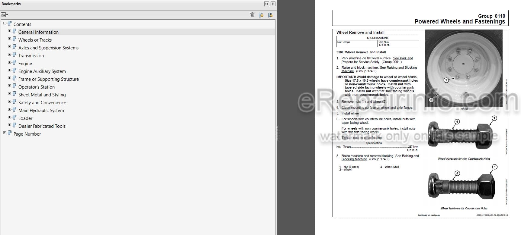 Photo 3 - John Deere 328E 329E 332E 333E Repair Technical Manual Skid Steer Compact Track Loader TM12808
