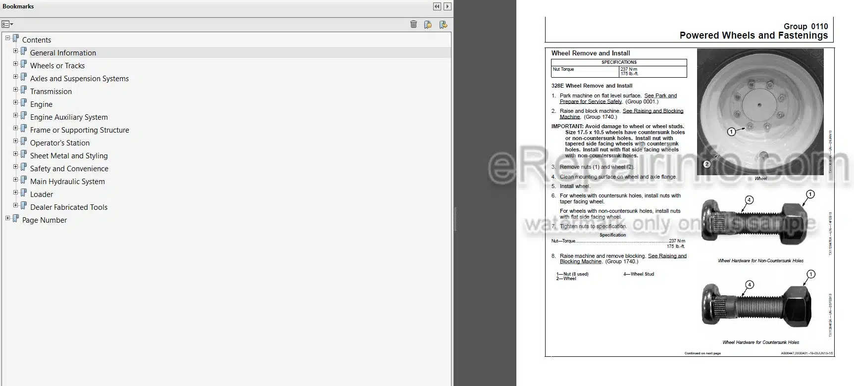 Photo 3 - John Deere 328E 329E 332E 333E Repair Technical Manual Skid Steer Compact Track Loader TM12808