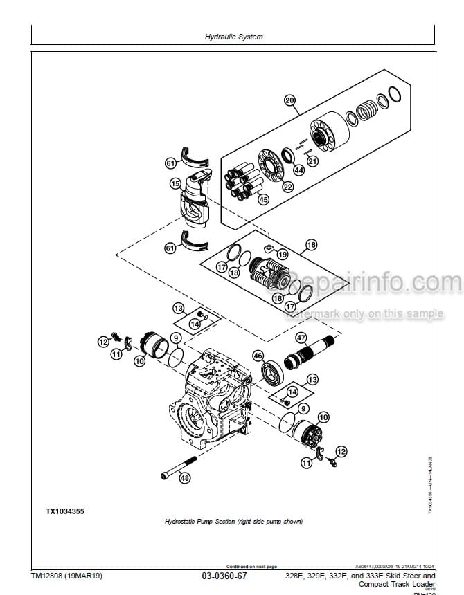Photo 6 - John Deere 328E 329E 332E 333E Repair Technical Manual Skid Steer Compact Track Loader TM12808