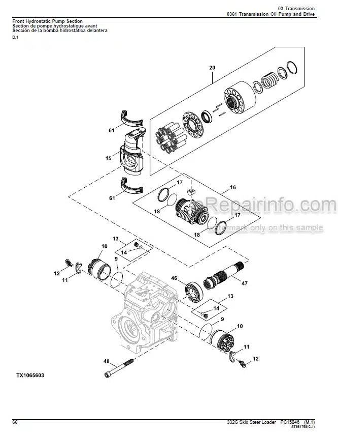 Photo 11 - John Deere 332G Parts Catalog Skid Steer Loader PC15046