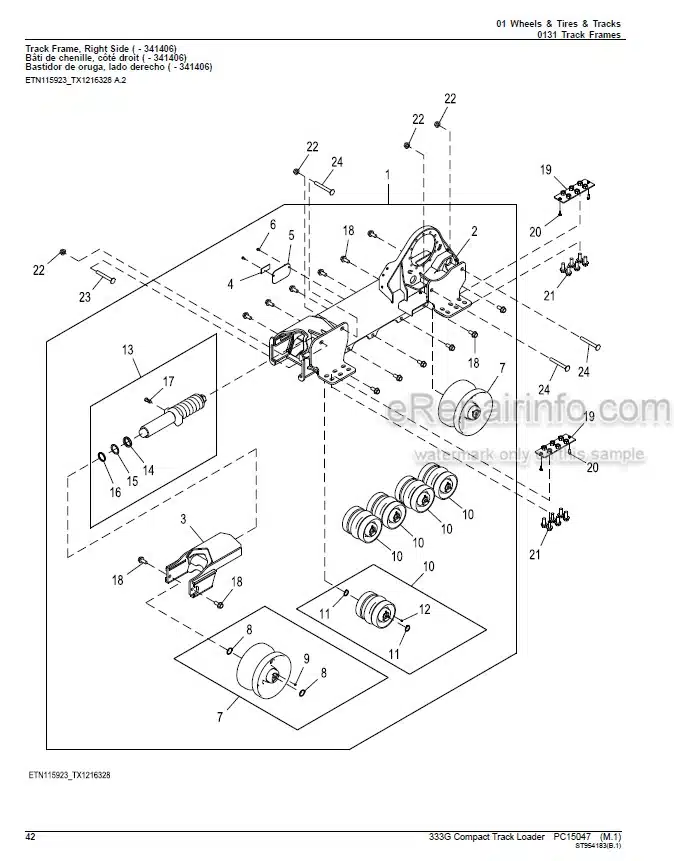 Photo 3 - John Deere 333G Parts Catalog Compact Track Loader PC15047