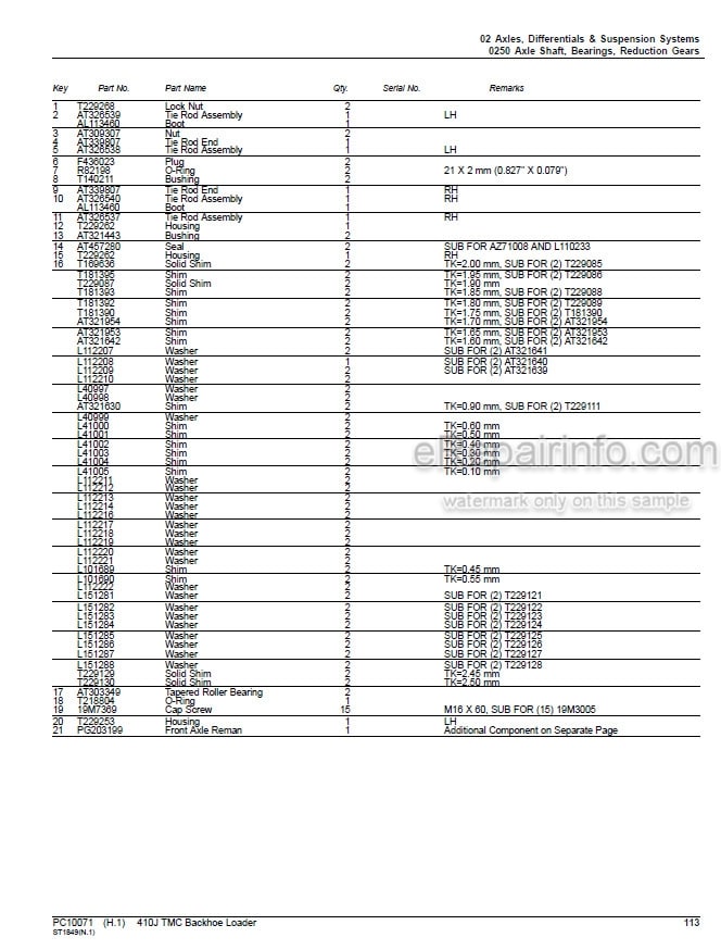 Photo 4 - John Deere 410J TMC Parts Catalog Backhoe Loader PC10071