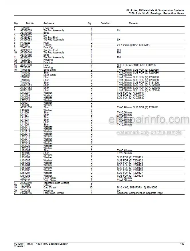 Photo 4 - John Deere 410J TMC Parts Catalog Backhoe Loader PC10071