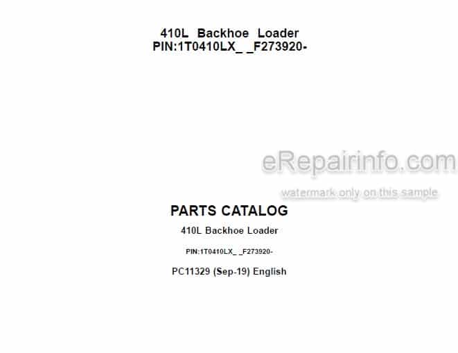 Photo 4 - John Deere 410L Parts Catalog Backhoe Loader PC11329