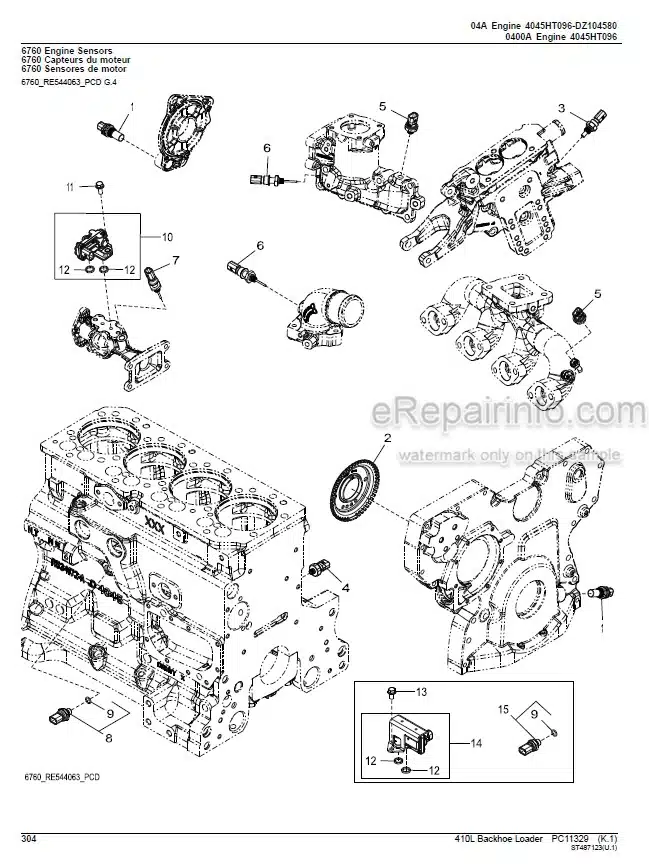 Photo 3 - John Deere 410L Parts Catalog Backhoe Loader PC11329