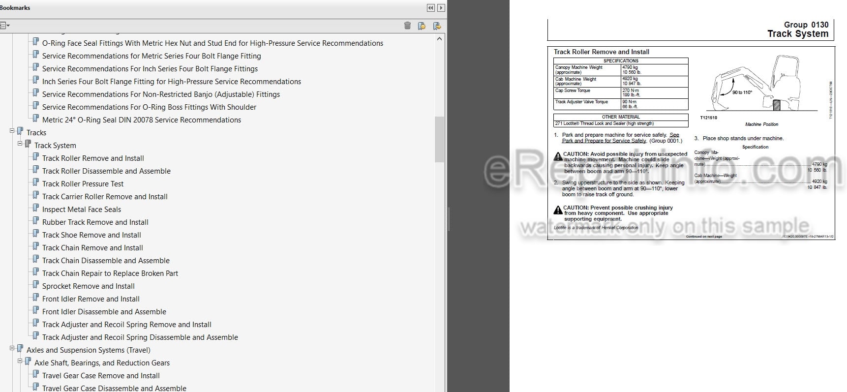 Photo 5 - John Deere 50G Repair Technical Manual Excavator TM12888