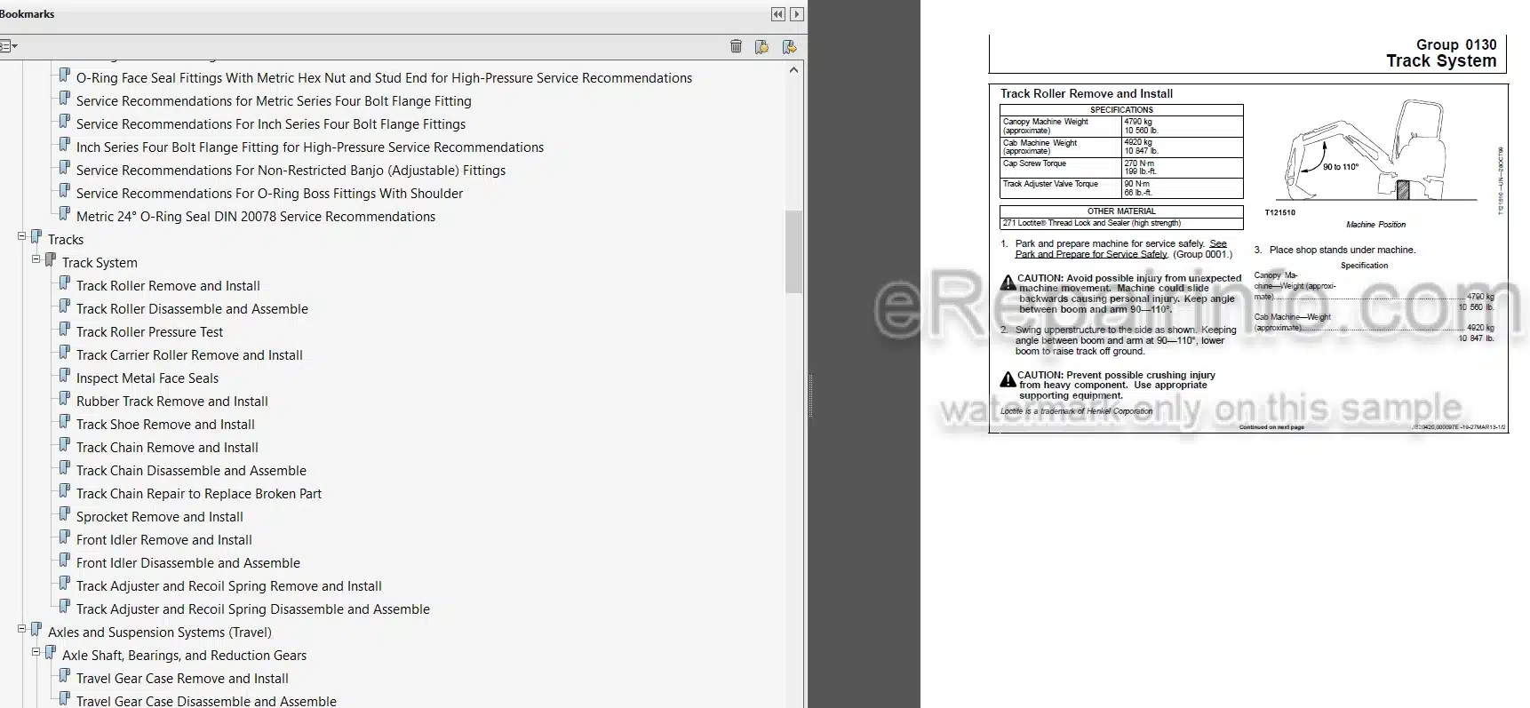 Photo 5 - John Deere 50G Repair Technical Manual Excavator TM12888