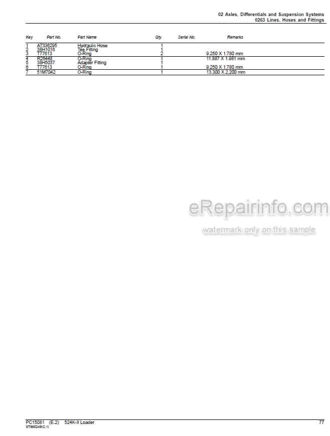 Photo 5 - John Deere 524K-II Parts Catalog Loader PC15081