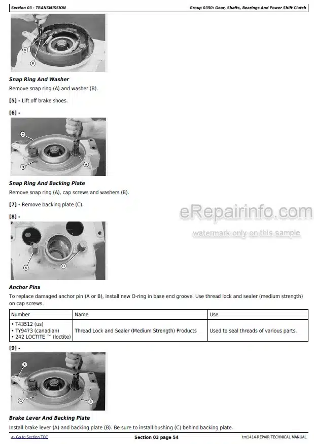 Photo 2 - John Deere 544E 544ELL 544ETC 624E 644E Repair Technical Manual Loader TM1414