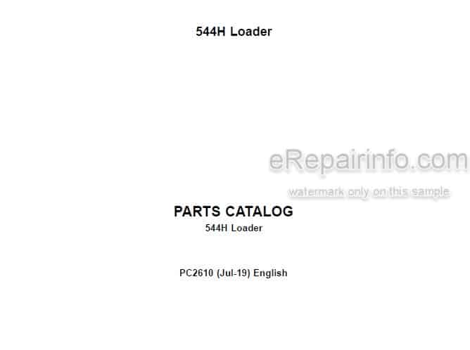 Photo 4 - John Deere 544H Parts Catalog Loader PC2610