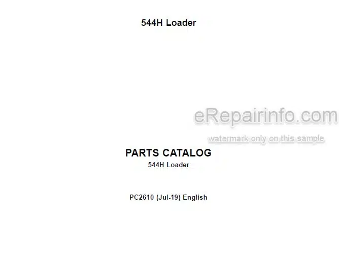 Photo 4 - John Deere 544H Parts Catalog Loader PC2610