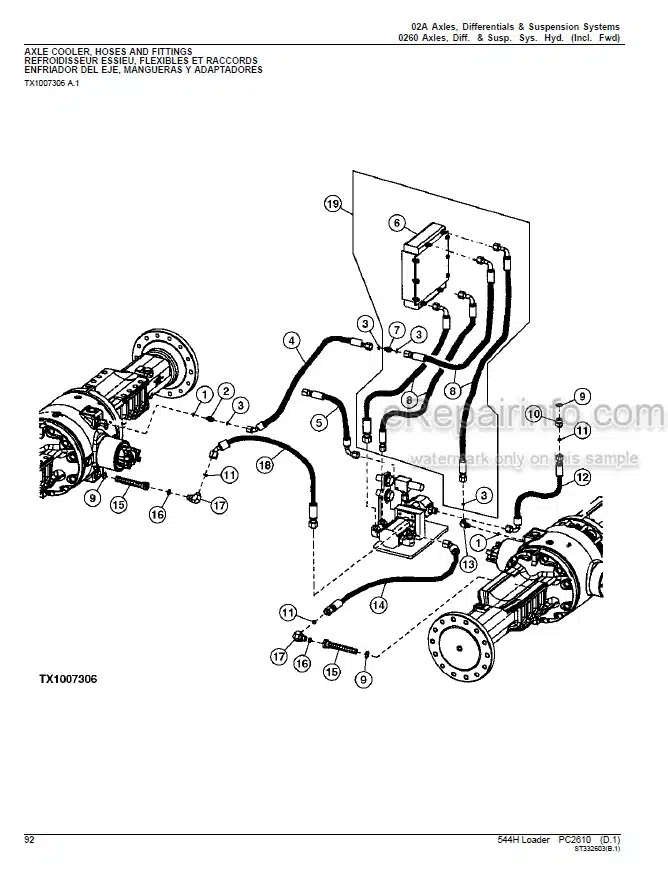 Photo 7 - John Deere 550J Parts Catalog Crawler Dozer PC10179