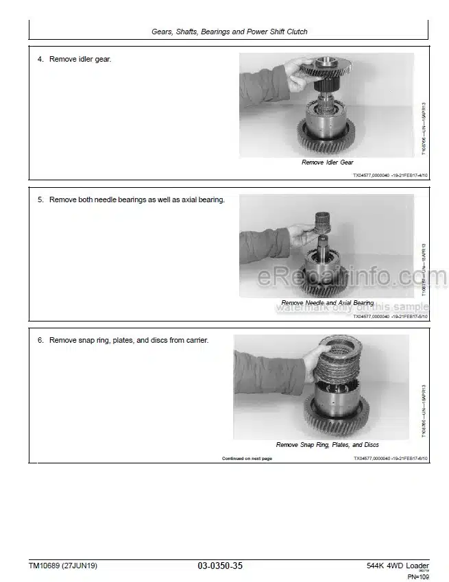 Photo 4 - John Deere 544K Repair Technical Manual 4WD Loader TM10689