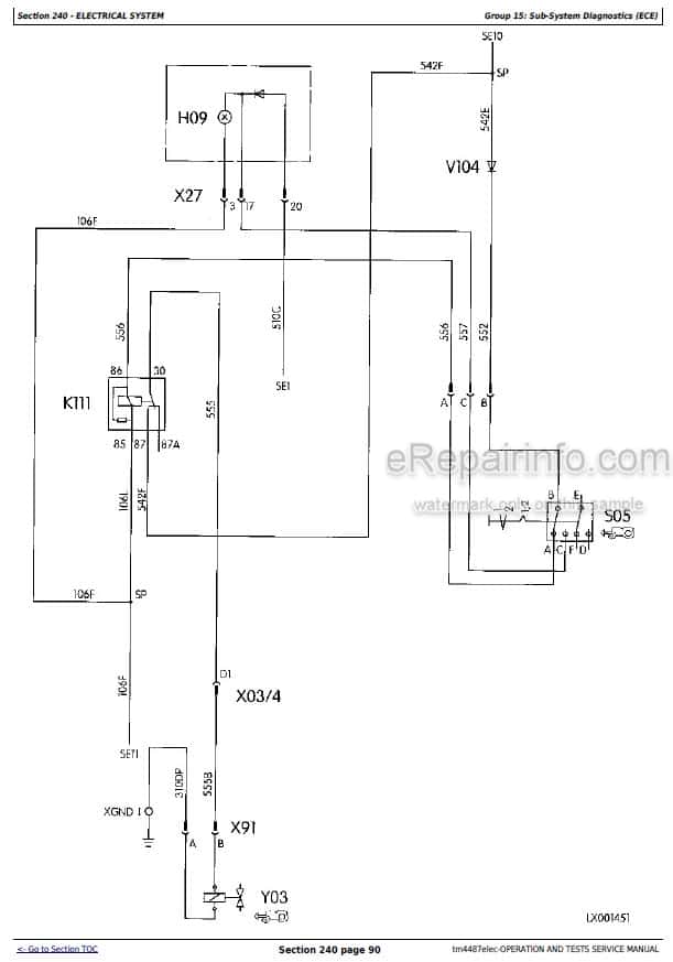 Photo 11 - John Deere 6100 6200 6300 6400 Operation And Tests Service Early Tractor Electric Diagnostic TM4487elec