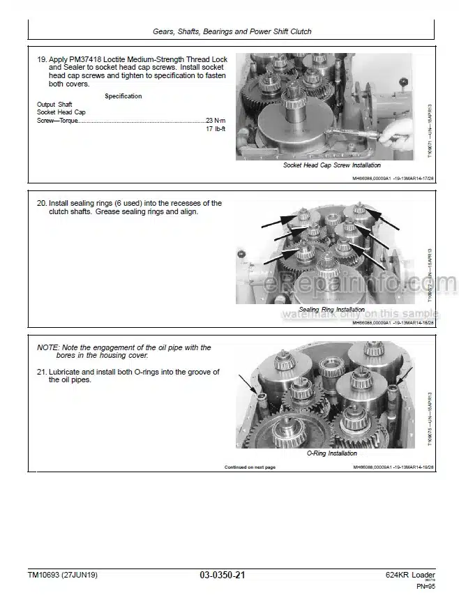 Photo 6 - John Deere 624KR Repair Technical Manual Loader TM10693