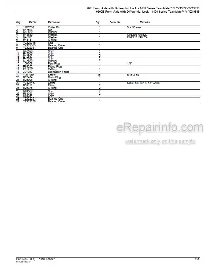 Photo 5 - John Deere 644K Parts Catalog Loader PC11253