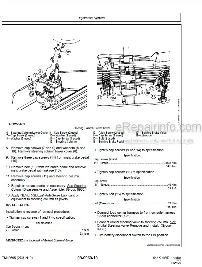 Photo 6 - John Deere 644K Repair Technical Manual 4WD Loader TM10695