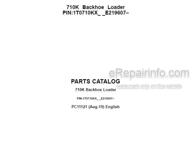 Photo 3 - John Deere 710K Parts Catalog Backhoe Loader PC11121