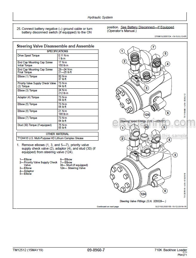 Photo 3 - John Deere 710K Repair Technical Manual Backhoe Loader TM12512