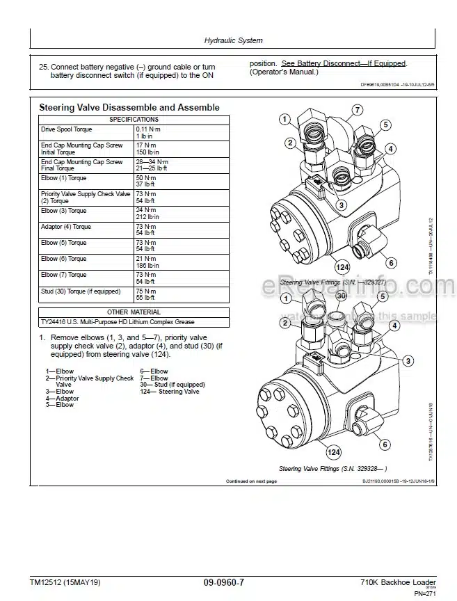 Photo 3 - John Deere 710K Repair Technical Manual Backhoe Loader TM12512